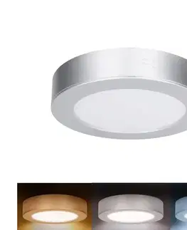 Svietidlá  WD240-S - LED panel 2v1 LED/12W/230V 3000/4000/6000K priemer 17 cm IP54 strieborný WD240-S