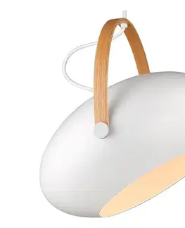Svietidlá Halo Design 734375 - Závesný luster na lanku DC 1xE27/40W/230V Ø 40 cm biela/dub 734375