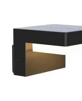 LED osvetlenie  LED Solárne nástenné svietidlo so senzorom MALI LED/4,5W/3,7V 2000 mAh IP44 čierna 329417