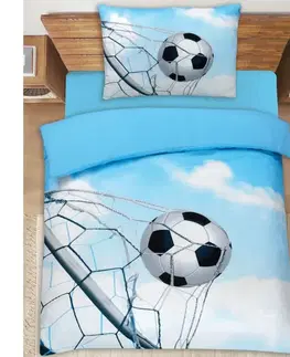 Obliečky 3D obliečky Polycotton Futbalová lopta 200x140cm+90x70cm TiaHome