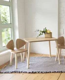 Doplnky do detskej izby Kid's Table Set Mickey Two Chair Set - Brown
