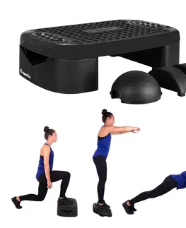 Step mostíky Multifunkčný aerobic step inSPORTline Multifun čierno-oranžová