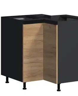Kuchynské skrinky stojace Kuchynská skrinka Brick DRL čierna/craft