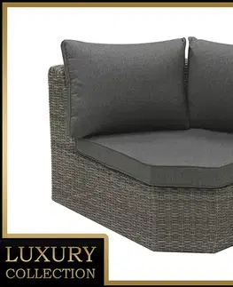 Záhradné stoličky a kreslá DEOKORK Ratanový rohový diel BORNEO LUXURY (sivá)