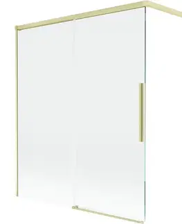 Sprchové dvere MEXEN/S - Rox vaňová zástena 2-krídlová posuvná 140 x 150, transparent, zlatá kartáčovaná 8C9-140-003-55-00