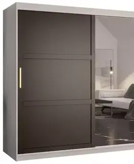 Šatníkové skrine Skriňa Amiro 2 200 biely/čierny