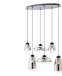 Svietidlá Redo 01-3212 - Luster na lanku LUKE 6xE27/42W/230V čierna 01-3212