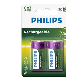 Predlžovacie káble Philips R14B2A300/10 - 2 ks Nabíjacie batérie C MULTILIFE NiMH/1,2V/3000 mAh Phil-R14B2A300/10