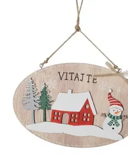 Ostatné vianočné dekorácie Kinekus Ozdoba závesná Vitajte krajinka 22,6x0,9x14,5cm drevo