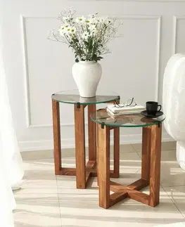Konferenčné stolíky Sada odkladacích stolíkov (2 kusy) Amalfi - Walnut