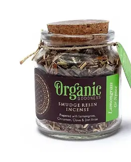 Svietniky Organické kadidlo Lemongrass & Spice, v pohári