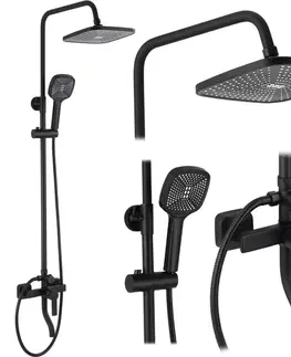 Kúpeľňové batérie REA REA - Sprchový set s batériou 150mm ARGUS čierna matmá REA-P2389