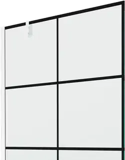 Sprchové dvere MEXEN/S - Next vaňová zástena FIX 100x150, čierny dekor, biela 895-100-000-00-77-20