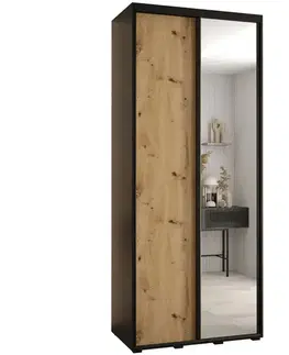 Šatníkové skrine Skriňa 45 Canaris 3 100 čierna/artisan/čierna