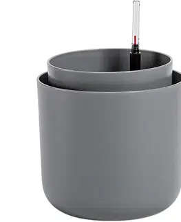 Kvetináče a truhlíky Plastia Samozavlažovací kvetináč Tolita sivá, pr. 19 cm, pr. 19 cm