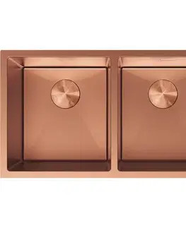 Kuchynské drezy MEXEN MEXEN - Binox oceľový drez 2-bowl 800 x 450 mm, meď 6421802000-65