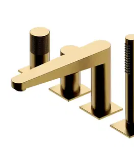 Kúpeľňové batérie OMNIRES - CONTOUR vaňová batéria 4-otvorová zlatá kartáčovaná /GLB/ CT8032GLB