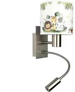 Svietidlá BRILAGI - LED flexibilná lampa BOBO 1xE27/25W/230V + LED/3W m. chróm/biela/zelená/džungľa BG1556+BG5588