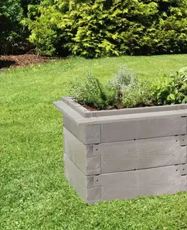 Kvetináče a truhlíky Vyvýšený záhon 60 x130 cm plast Dekorhome