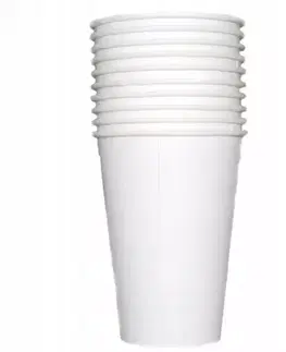 Dekorácie a bytové doplnky Biele papierové poháre (10 ks) 200ml