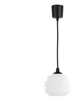 Svietidlá BRILAGI - LED luster na lanku RETRO GLASS 1xE27/60W/230V pr. 20 cm čierna/biela NSTK7639+TK6439A