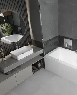 Sprchové dvere MEXEN/S - Cube obdĺžniková vaňa 180 x 80 cm s panelom + vaňová zástena 60, transparent, chróm 550518080X9506000001