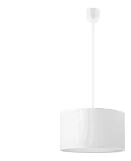 Svietidlá  Luster na lanku SIRJA PLISADO 1xE27/15W/230V pr. 35 cm biela LM-1.336/BIAŁY