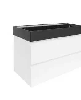 Kúpeľňový nábytok Kúpeľňová skrinka s umývadlom SAT B-Way 99x50x45 cm biela lesk BWAY2100WU2BB BWAY2100WU2BB