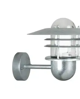 Svietidlá Nordlux - Vonkajšie nástenné svietidlo AGGER 1xE27/60W/230V IP54 strieborné 74481031