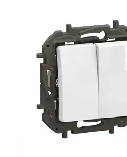 Predlžovacie káble Legrand - Dvojitý vypínač bez rámčeka č. 5 NILOE biela NP2120WH