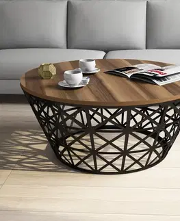 Konferenčné stolíky Konferenčný stolík Stil Metal Ferforje - Walnut