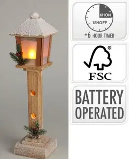Ostatné vianočné dekorácie Kinekus Dekorácia lampa LED 52 cm s časovačom drevo