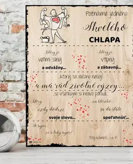 Tabuľky s venovaním (darčeky) Darček pre muža - Personalizované vyznanie na tabuľke