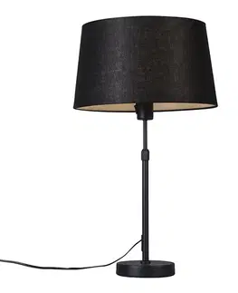 Stolné lampy Stolná lampa čierna s tienidlom čiernym 35 cm nastaviteľná - Parte