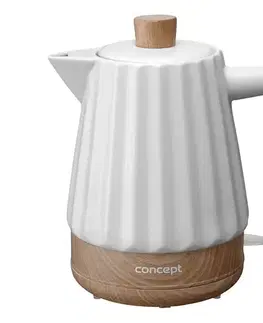Predlžovacie káble Concept RK0090 - Rýchlovarná kanvica 1,5 l 1500W/230V biela/drevený dekor/keramika rk0090