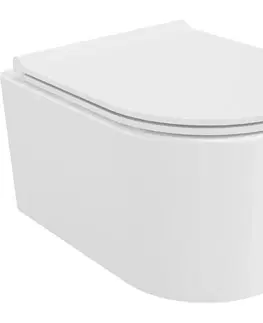 Záchody MEXEN/S - Sofia Závesná WC misa Rimless Tornado vrátane sedátka s slow slim, duroplast, biela lesk 30540500T
