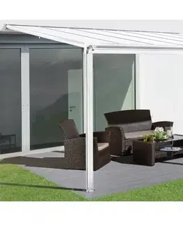 Záhradné pergoly Hliníková pergola 4,95 x 3 m biela / polykarbonát Dekorhome