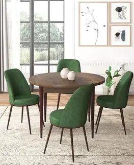 Jedálenské sety Dining Table & Chairs Set (5 Pieces) Tor - Baroque, Khaki