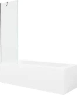 Sprchové dvere MEXEN/S - Vega obdĺžniková vaňa 180 x 80 cm s panelom + vaňová zástena 60, transparent, chróm 550118080X9506000001