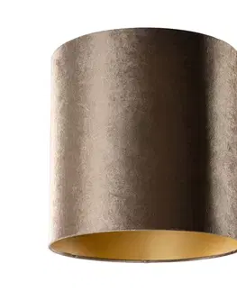Tienidlo na lampu Zamatový tienidlo hnedé so zlatým vnútorným 40/40/40