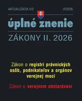 Zákony, zbierky zákonov Aktualizácia II/2 2026 – Obchodné a občianske právo - Kolektív autorov