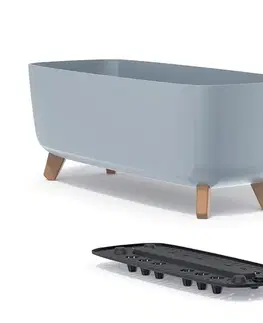 Kvetináče a truhlíky NABBI DGCL600 plastový kvetináč na nožičkách 58 cm svetlosivá