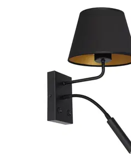 Svietidlá  Nástenná lampa ARDEN 1xE27/60W/230V + 1xG9/8W čierna/zlatá 3501