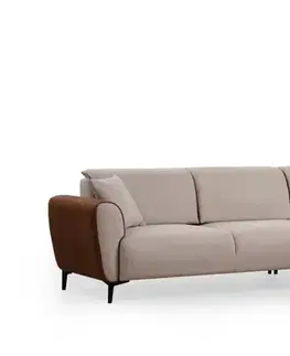 Pohovky a gauče Rohová rozkladacia pohovka Aren Right - Beige, Cinnamon
