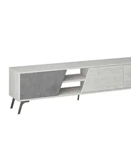 TV stolíky TV stolík DINO, antická biela / retro šedá