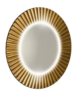 Kúpeľňové zrkadlá SAPHO - PRIDE STRIP guľaté zrkadlo s LED osvetlením v ráme, priemer 75cm, bronz PD754