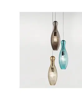 Svietidlá SIRU- Luster na lanku BIRILLO 3xE14/40W/230V hnedá/tyrkysová/béžová benátske sklo LS631-040ABR-TOR-VER