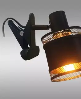 Lampy do obývačky Lampa s klipom METALOPIK 49032 čierna/zlatá K1