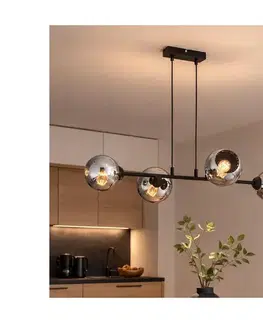 Svietidlá BRILAGI - Závesný luster na lanku DIOR 4xE27/60W/230V čierna/dymová sivá 59-023B
