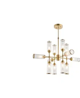 Svietidlá Endon 92214 - Luster na tyči TOUR 12xG9/3W/230V mosadz 92214